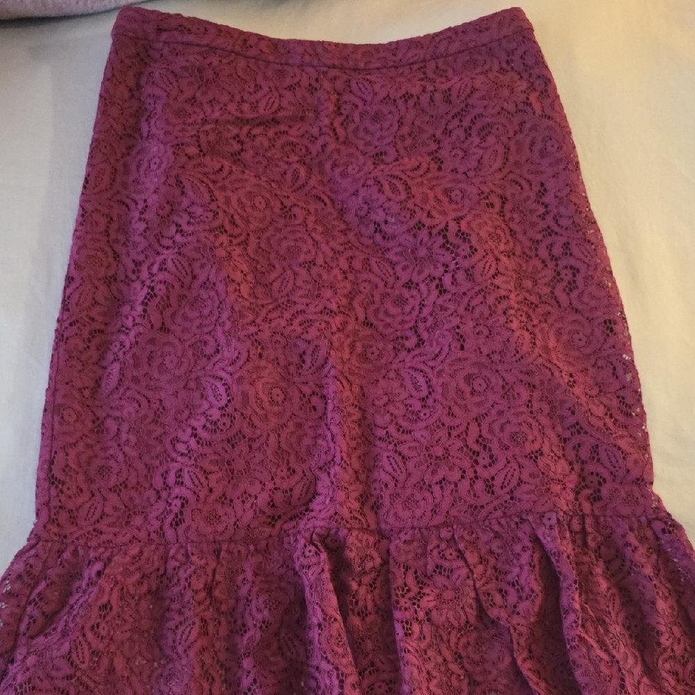 Banana Republic Purple Lace Pencil Skirt